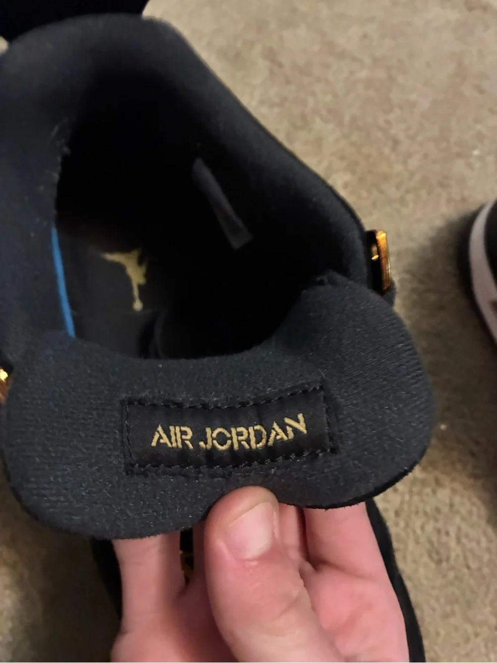 Jordan Men’s Black and Gold Basketball Sneakers
